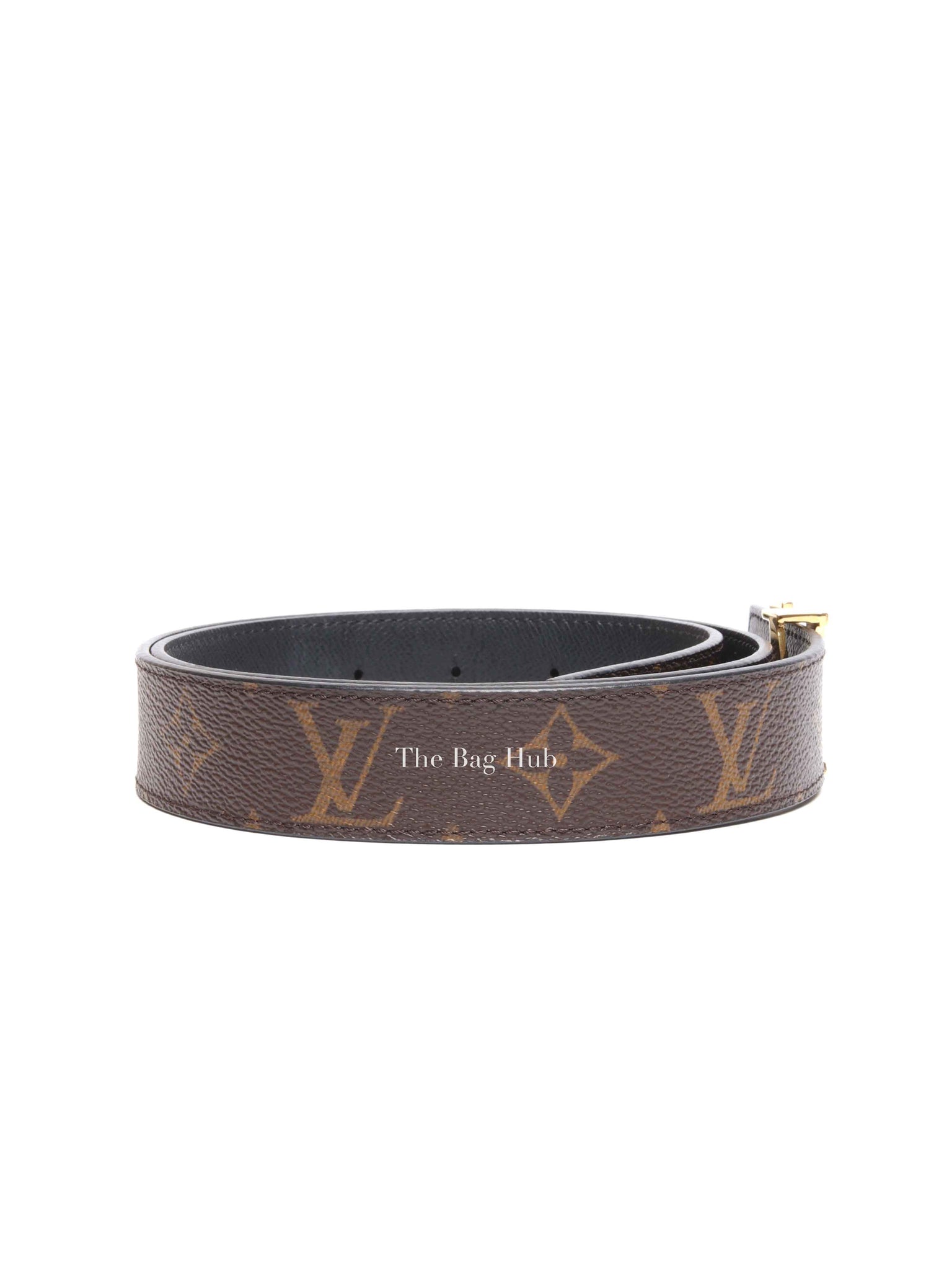 Louis Vuitton Brown Monogram Initiales 30mm Reversible Belt 80/32