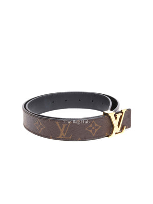 Louis Vuitton Brown Monogram Initiales 30mm Reversible Belt 80/32
