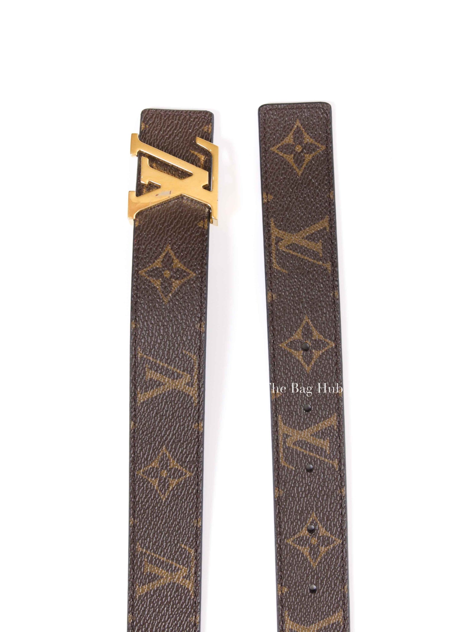 Louis Vuitton Brown Monogram Initiales 30mm Reversible Belt 80/32