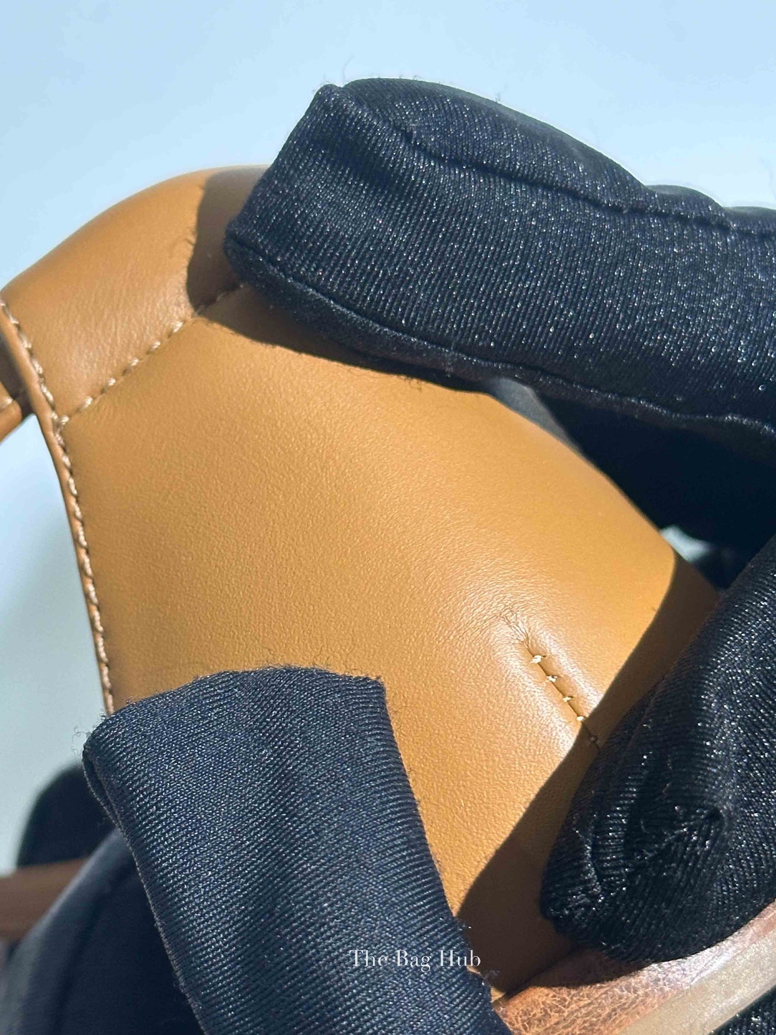 Hermes Gold/Denim Leather Santorini Flats Size 36