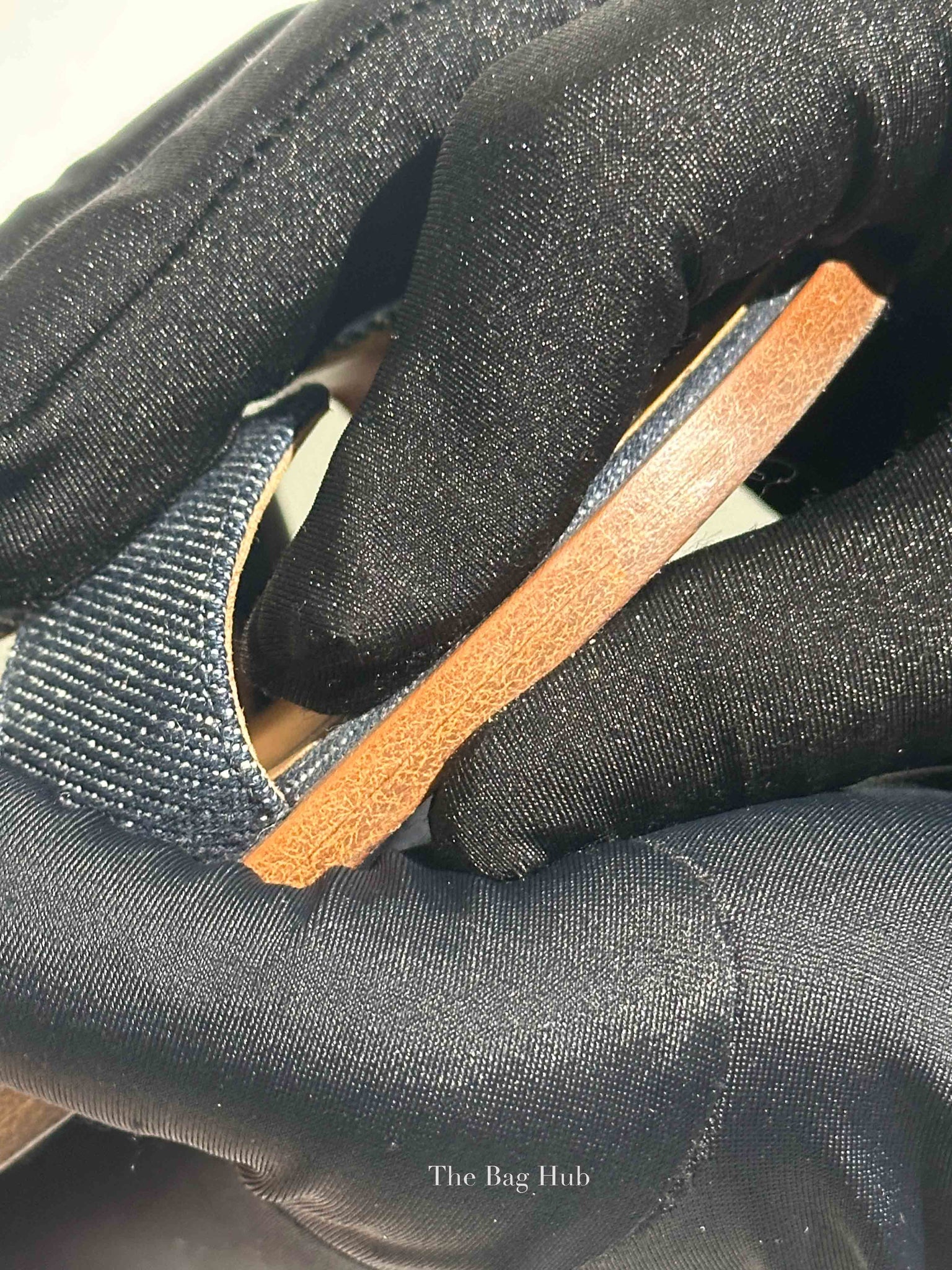 Hermes Gold/Denim Leather Santorini Flats Size 36