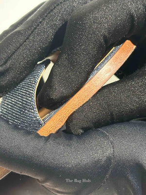 Hermes Gold/Denim Leather Santorini Flats Size 36