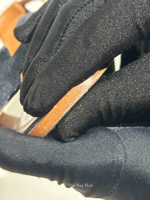 Hermes Gold/Denim Leather Santorini Flats Size 36