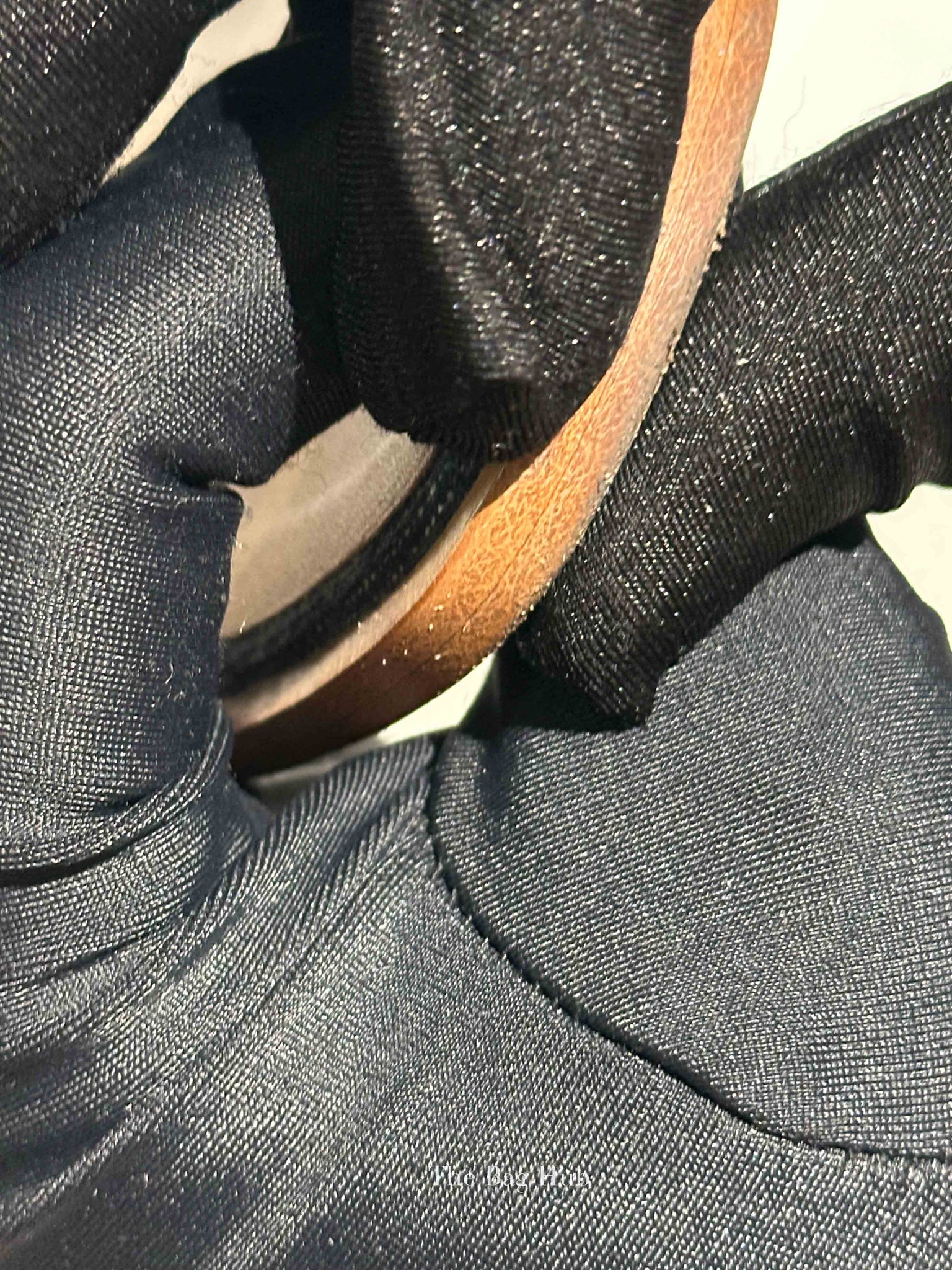 Hermes Gold/Denim Leather Santorini Flats Size 36