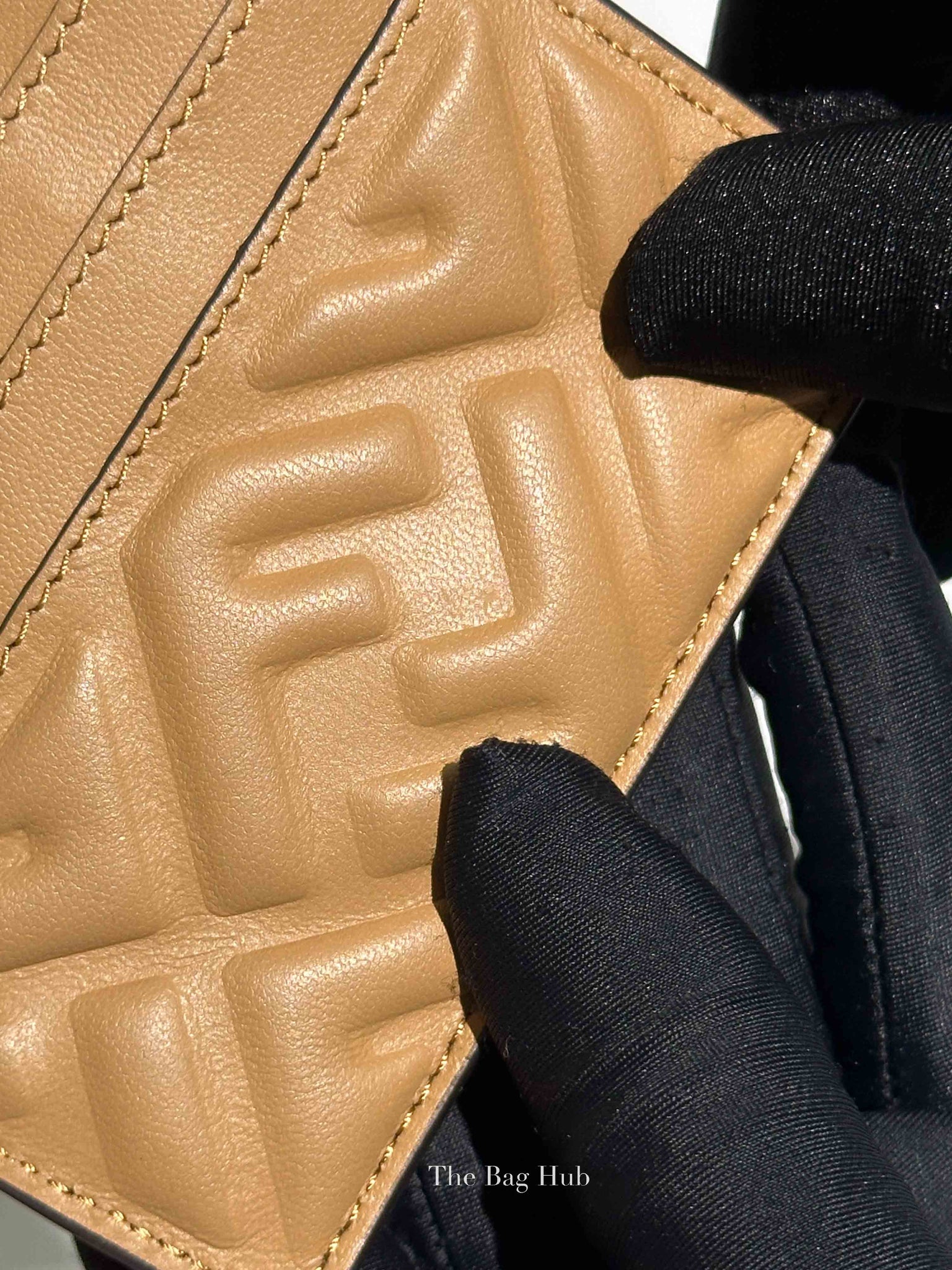 Fendi Beige Nappa Leather Baguette Card Holder
