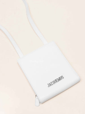 Jacquemus White Leather Le Gadjo Strapped Wallet