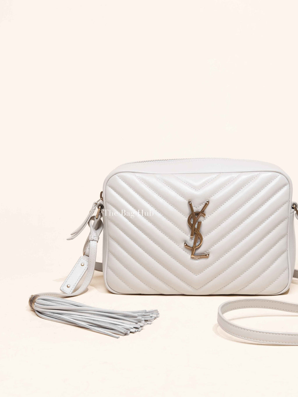Saint Laurent Crema Soft Leather Quilted Camera Bag