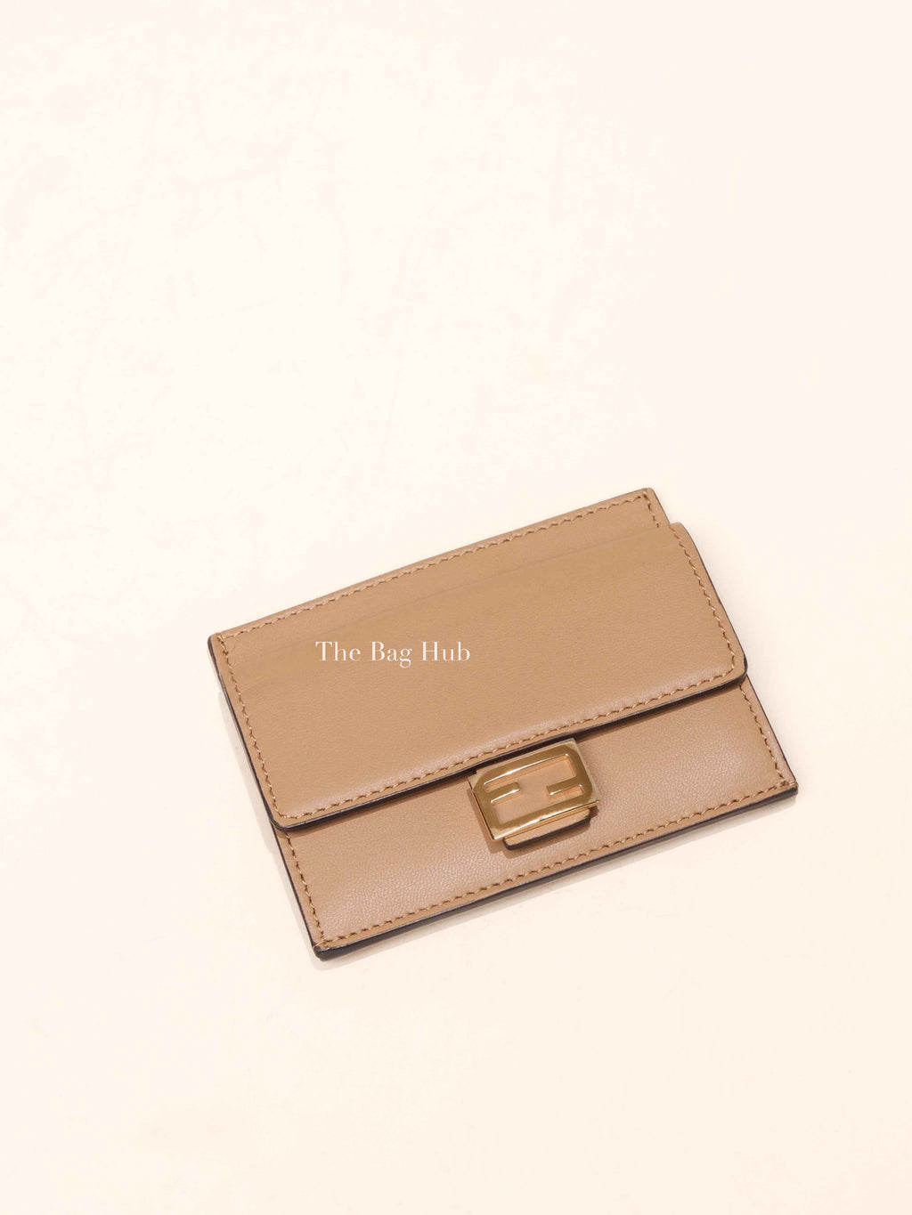 Fendi Beige Nappa Leather Baguette Card Holder