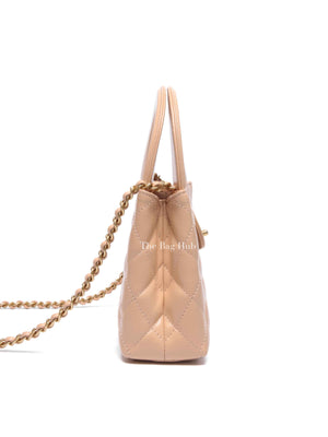 Chanel Beige Quilted Aged Calfskin Leather Nano Kelly Shopper Bag