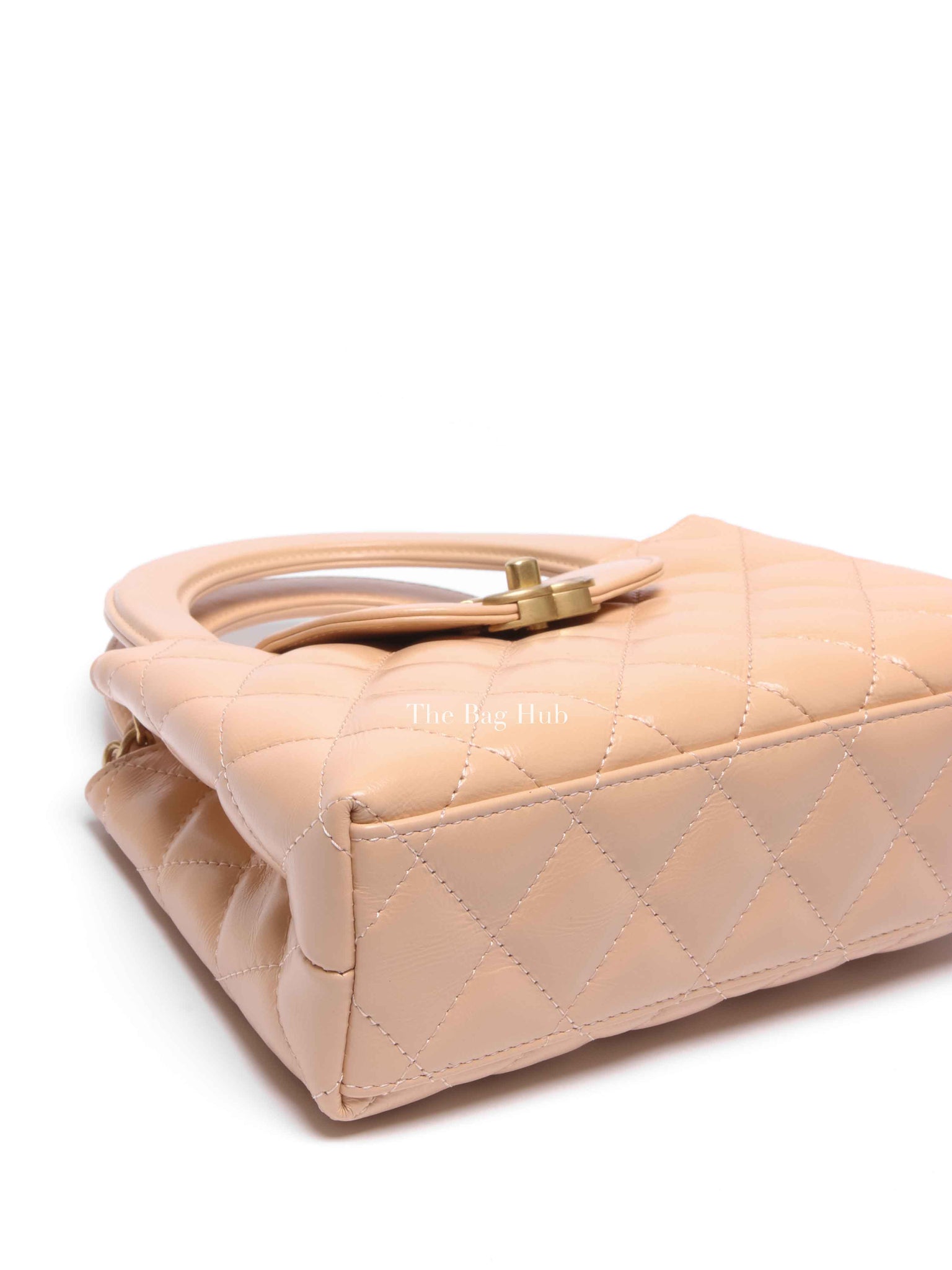 Chanel Beige Quilted Aged Calfskin Leather Nano Kelly Shopper Bag