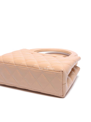 Chanel Beige Quilted Aged Calfskin Leather Nano Kelly Shopper Bag