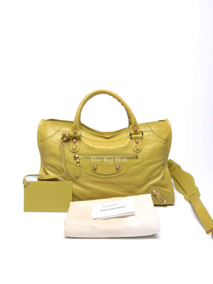 Balenciaga Jaune Poussin Leather G12 City Bag GHW