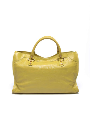 Balenciaga Jaune Poussin Leather G12 City Bag GHW