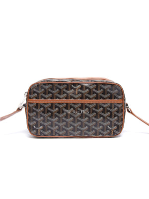 Goyard Black Tan Coated Canvas and Leather Cap Vert Crossbody Bag