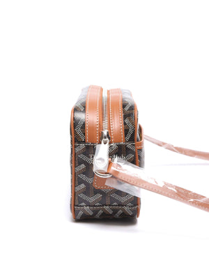Goyard Black Tan Coated Canvas and Leather Cap Vert Crossbody Bag