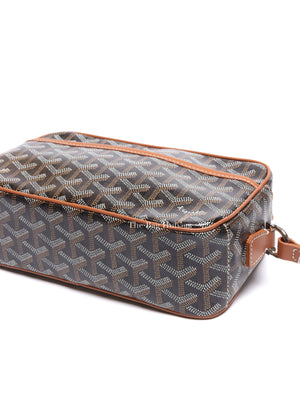 Goyard Black Tan Coated Canvas and Leather Cap Vert Crossbody Bag