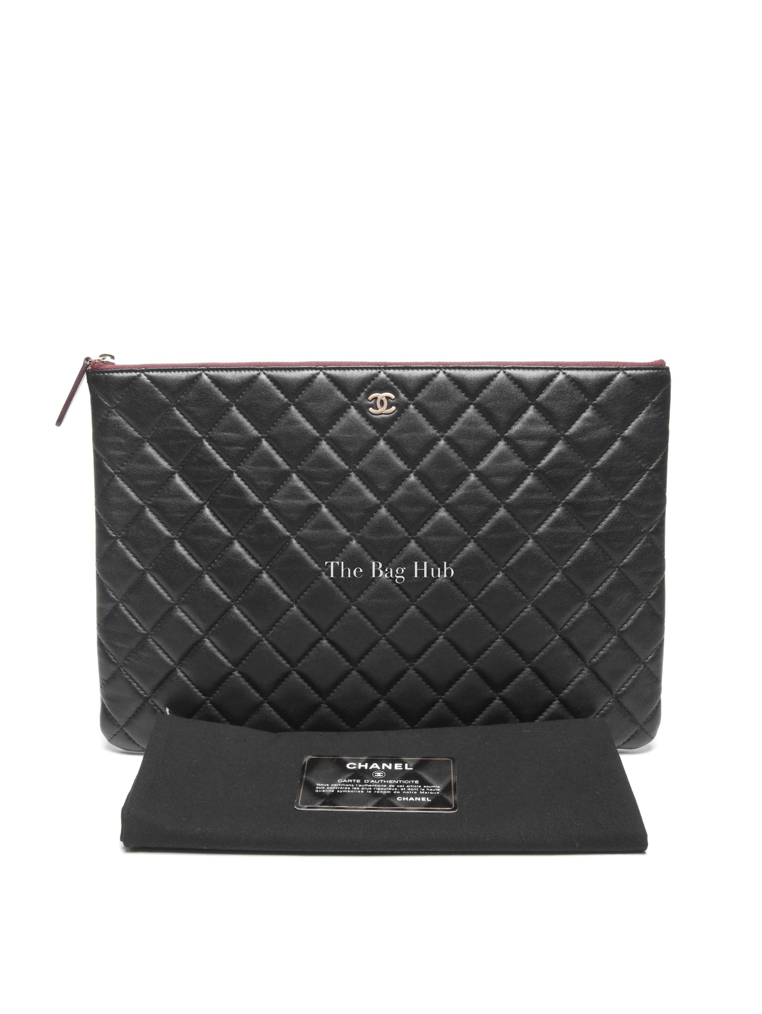 Chanel Black Classic Lambskin Large Clutch Bag