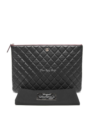 Chanel Black Classic Lambskin Large Clutch Bag