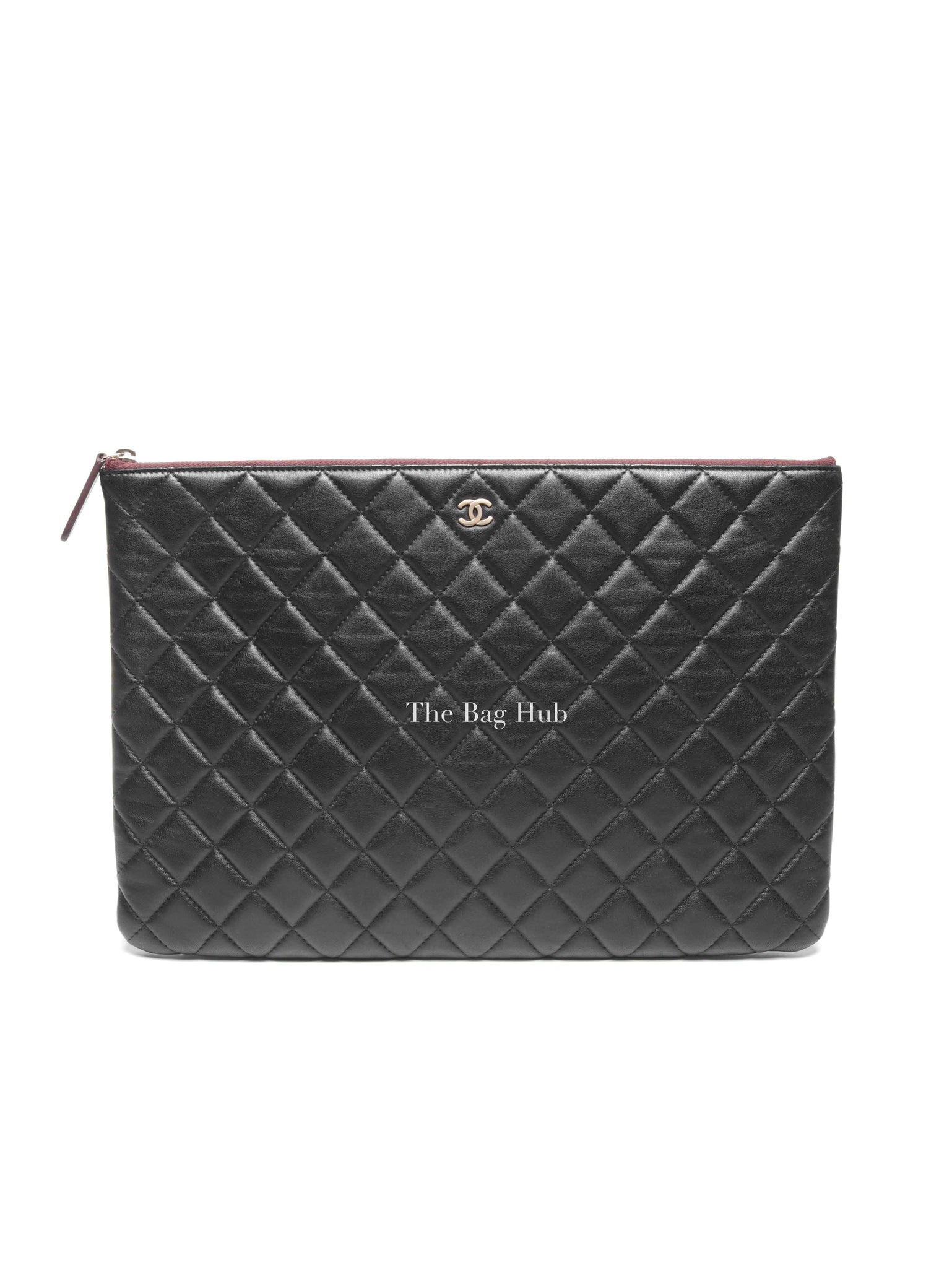 Chanel Black Classic Lambskin Large Clutch Bag
