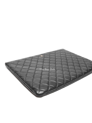 Chanel Black Classic Lambskin Large Clutch Bag