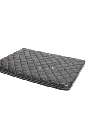 Chanel Black Classic Lambskin Large Clutch Bag