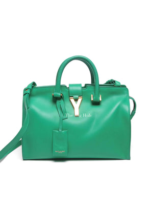 Saint Laurent Green Calfskin Classic Cabas Chyc Small Bag