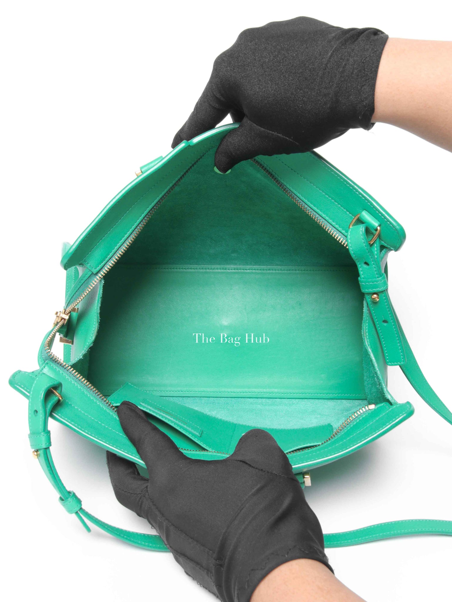 Saint Laurent Green Calfskin Classic Cabas Chyc Small Bag