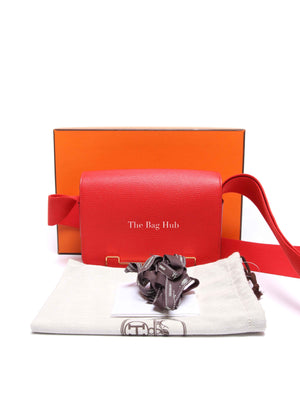 Hermes Rose Texas Chevre Mysore Geta Bag GHW
