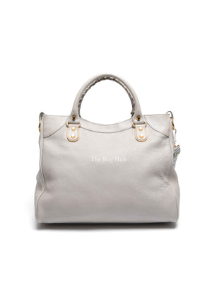 Balenciaga Gris Glace Leather Metallic Edge Velo Bag