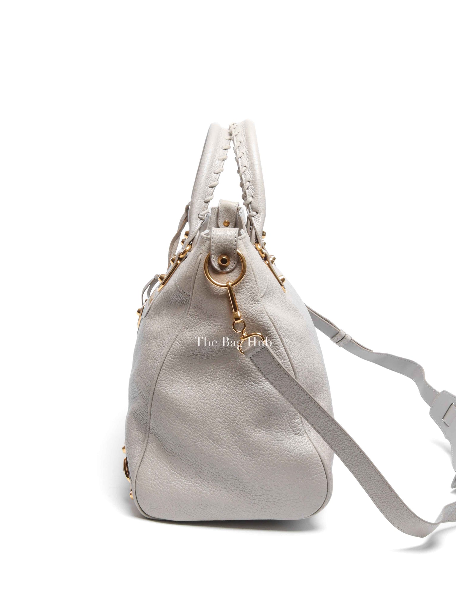 Balenciaga Gris Glace Leather Metallic Edge Velo Bag