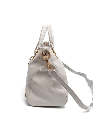 Balenciaga Gris Glace Leather Metallic Edge Velo Bag