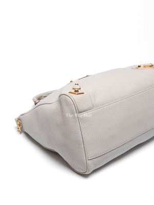 Balenciaga Gris Glace Leather Metallic Edge Velo Bag