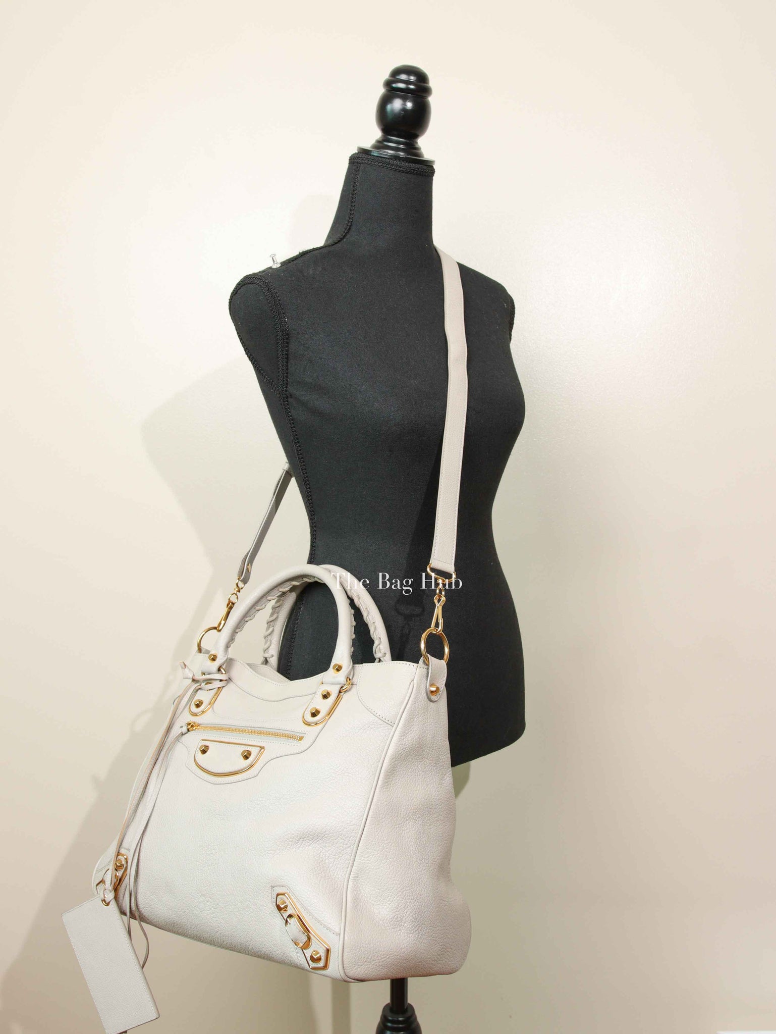 Balenciaga Gris Glace Leather Metallic Edge Velo Bag