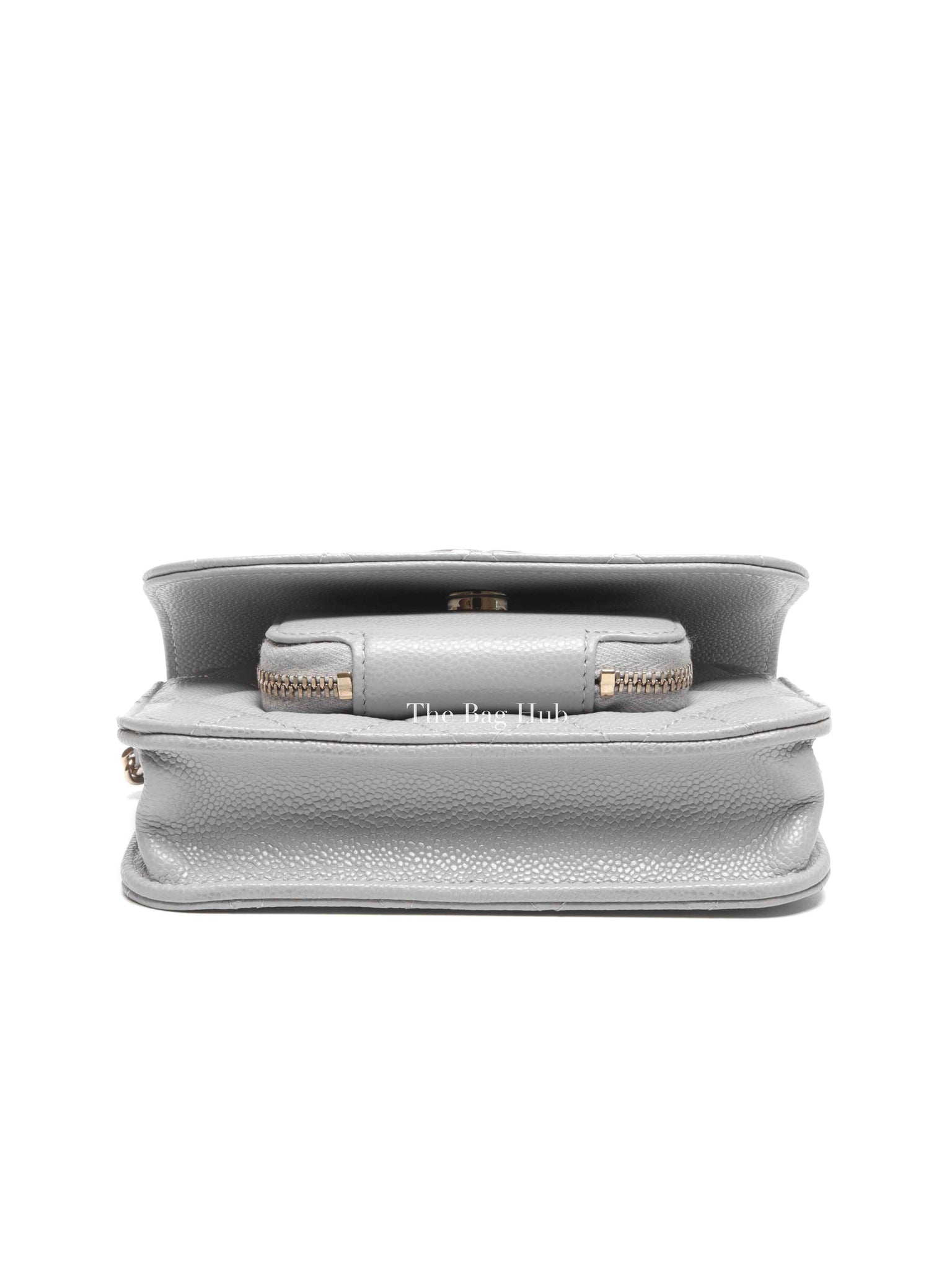 Chanel Gray Caviar Quilted Mini Business Affinity Flap Bag