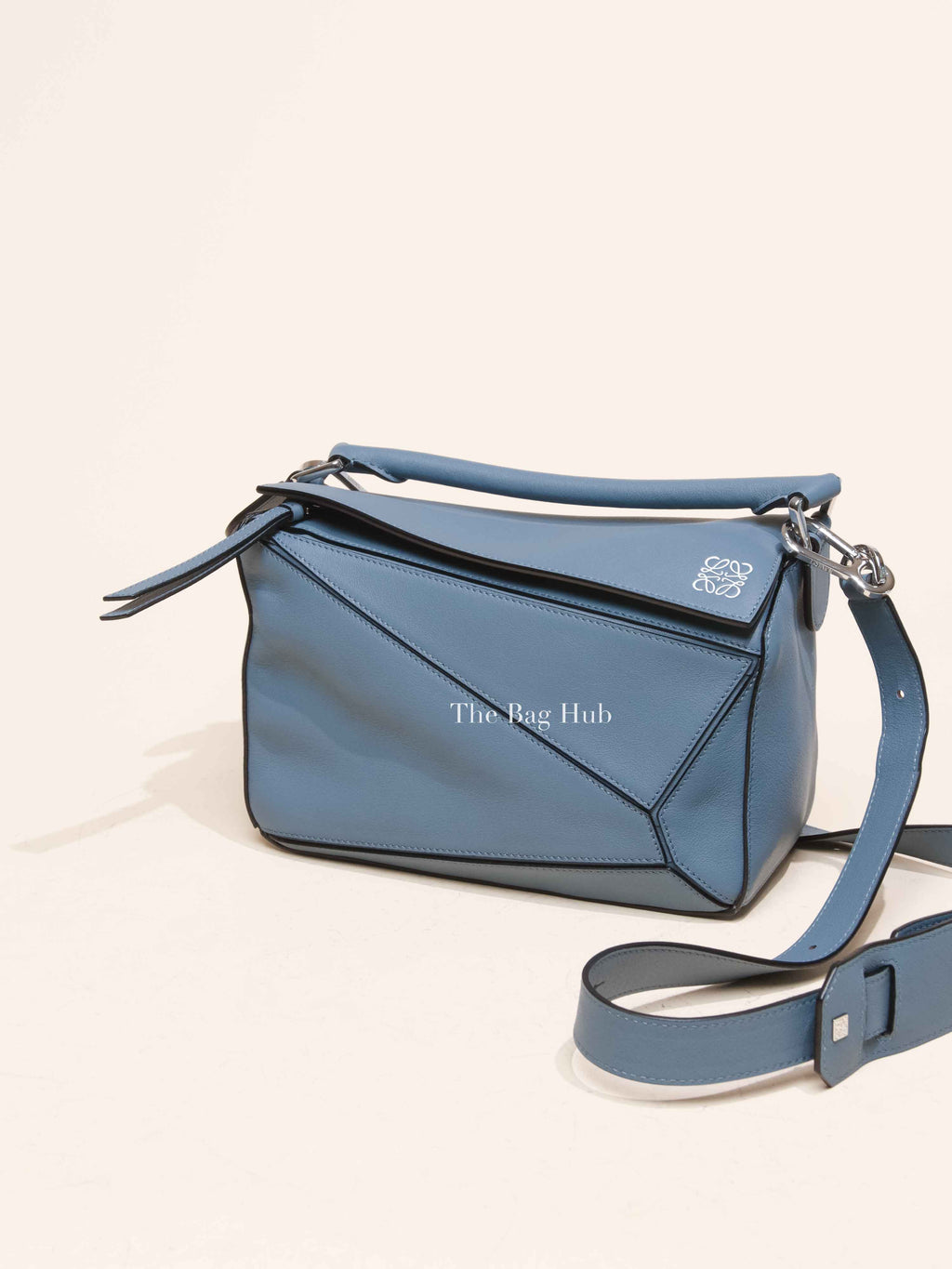 Loewe Stone Blue Calfskin Puzzle Edge Small Bag