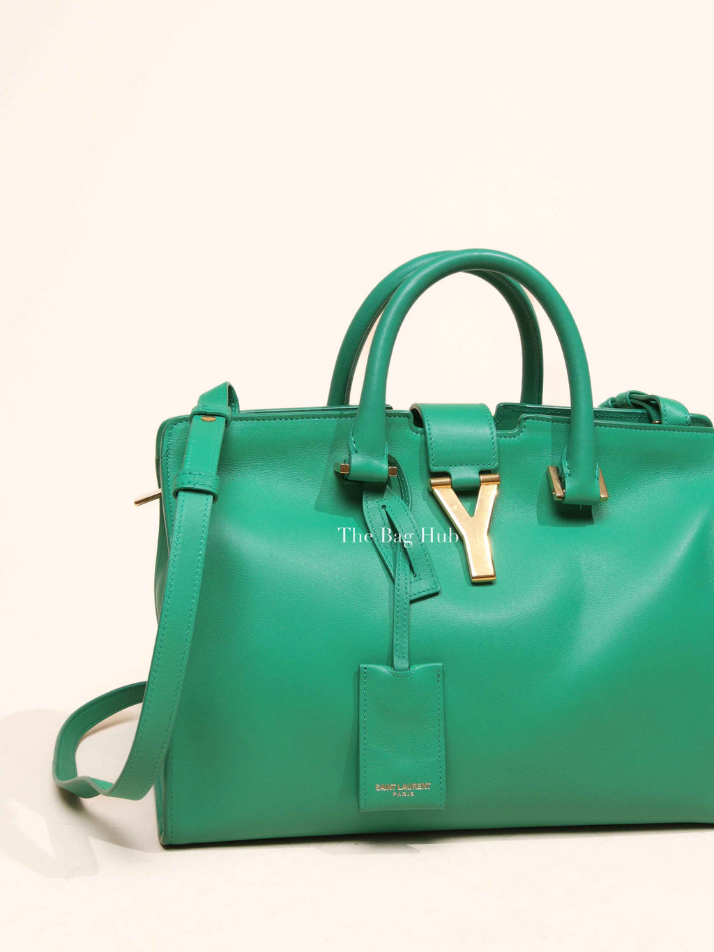 Saint Laurent Green Calfskin Classic Cabas Chyc Small Bag