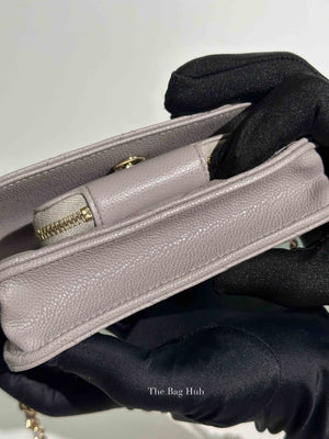 Chanel Gray Caviar Quilted Mini Business Affinity Flap Bag
