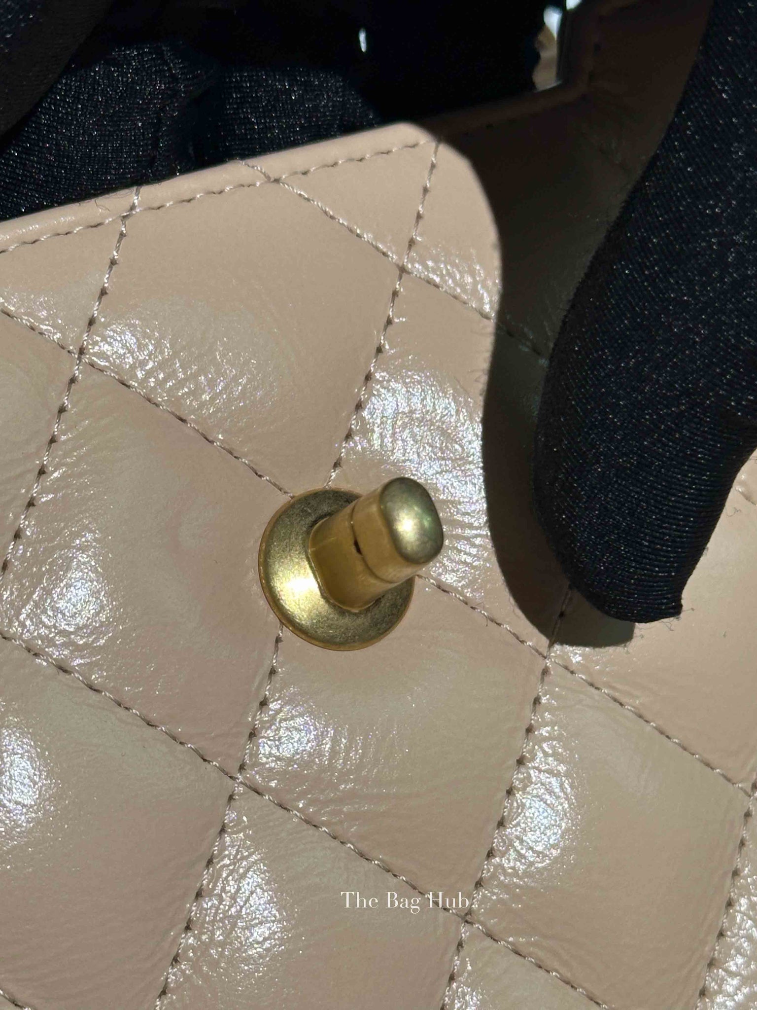 Chanel Beige Quilted Aged Calfskin Leather Nano Kelly Shopper Bag
