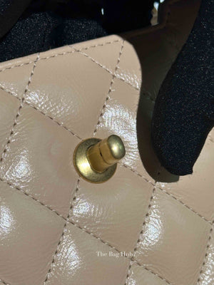 Chanel Beige Quilted Aged Calfskin Leather Nano Kelly Shopper Bag