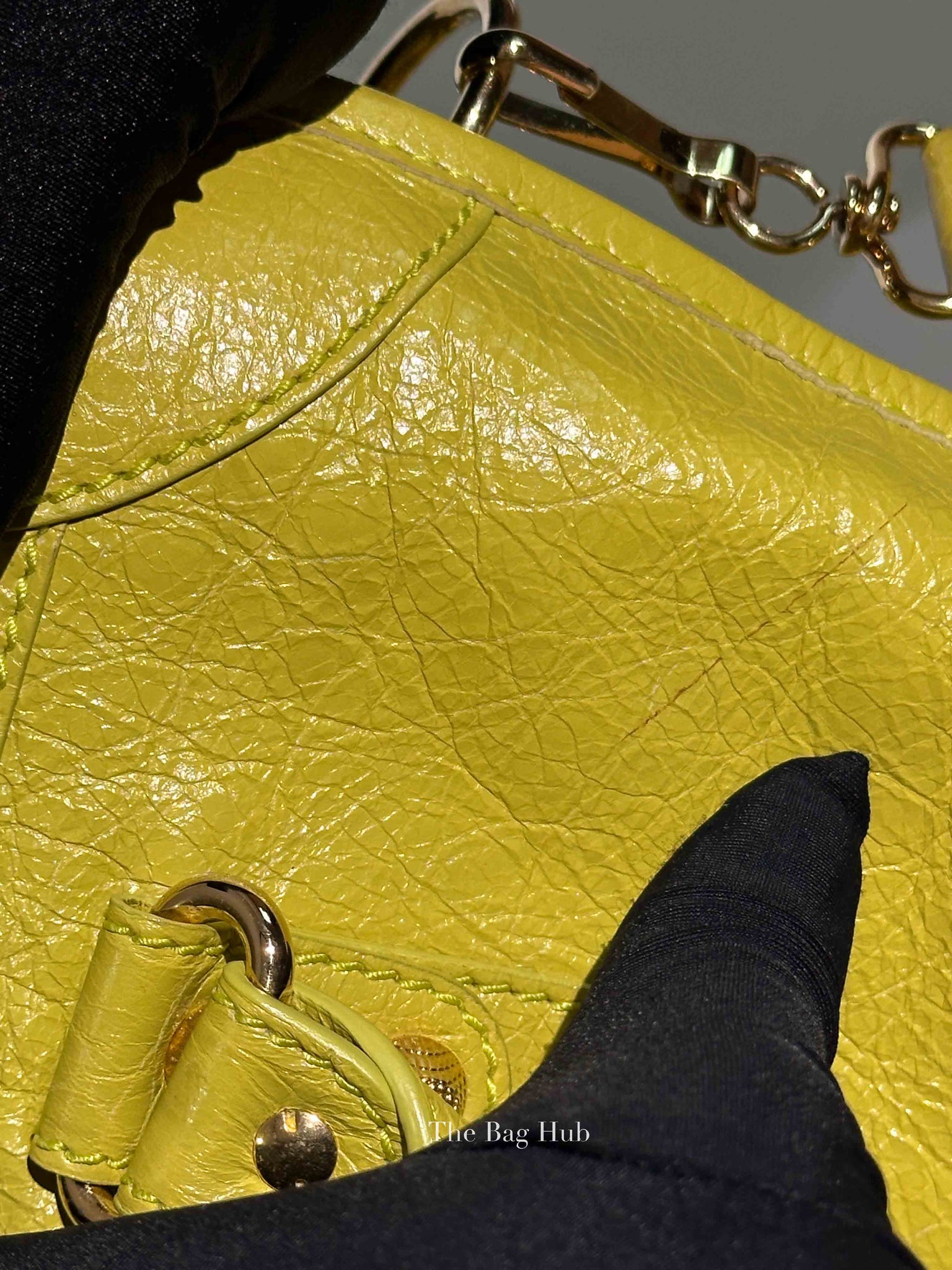 Balenciaga Jaune Poussin Leather G12 City Bag GHW