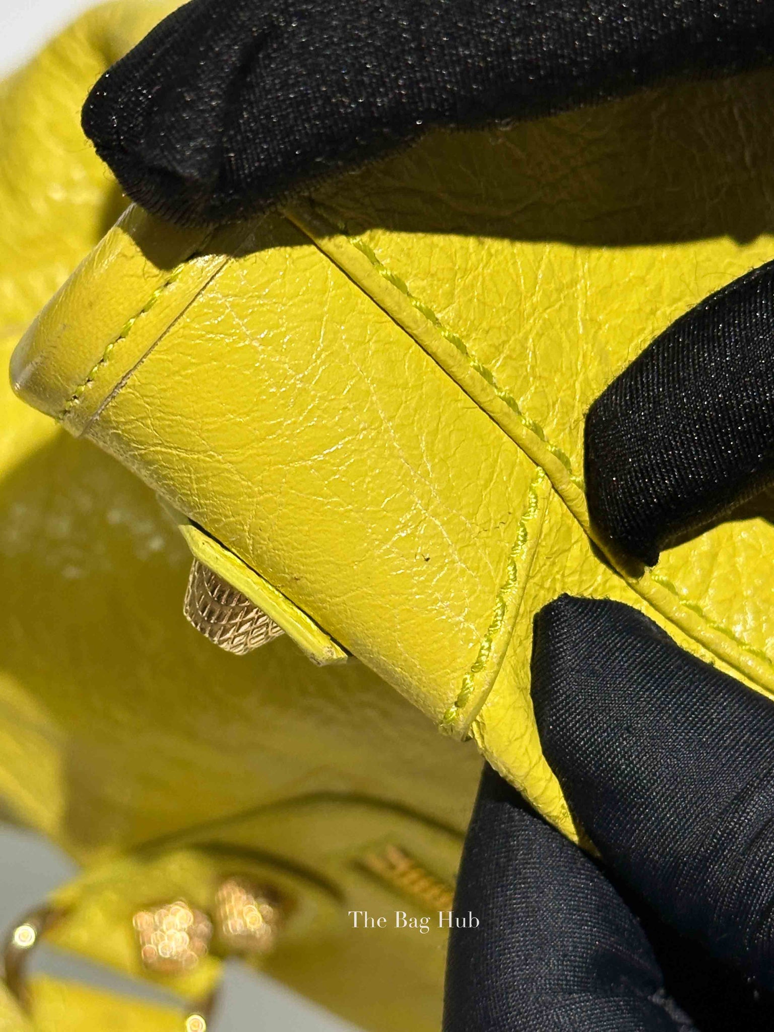 Balenciaga Jaune Poussin Leather G12 City Bag GHW