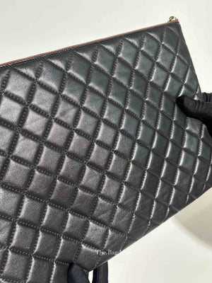 Chanel Black Classic Lambskin Large Clutch Bag