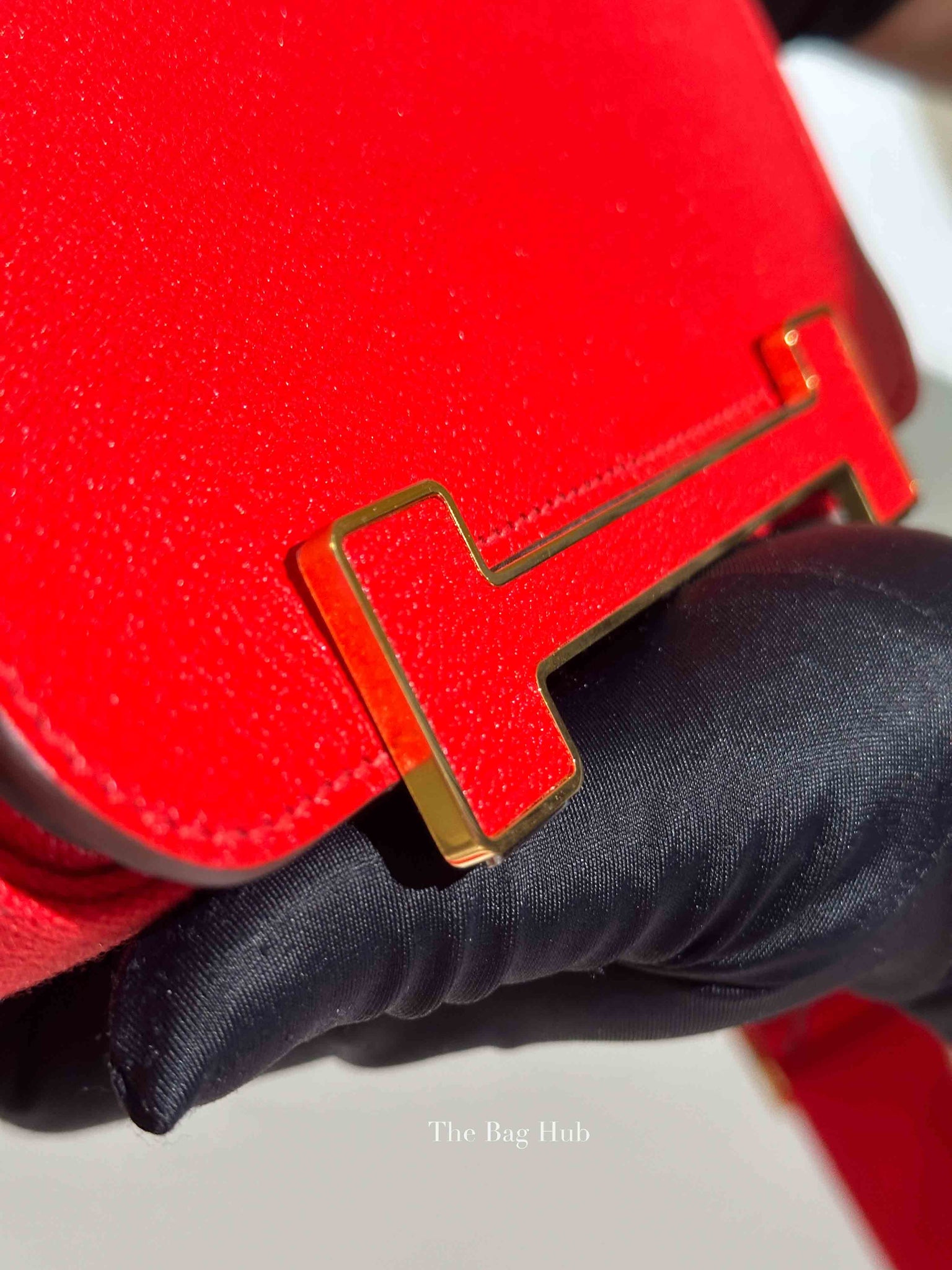Hermes Rose Texas Chevre Mysore Geta Bag GHW
