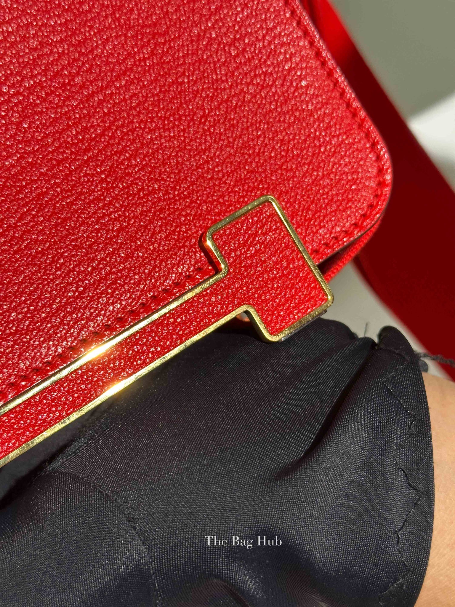 Hermes Rose Texas Chevre Mysore Geta Bag GHW