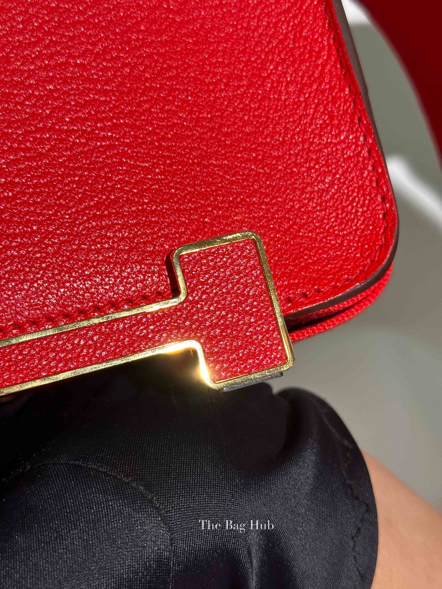Hermes Rose Texas Chevre Mysore Geta Bag GHW