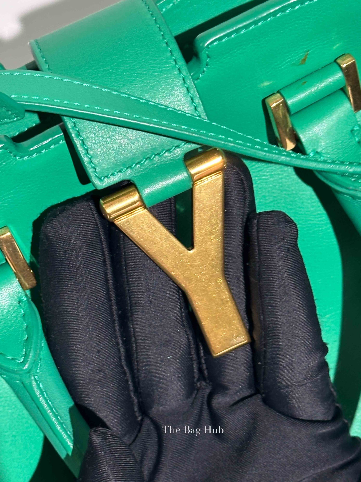 Saint Laurent Green Calfskin Classic Cabas Chyc Small Bag
