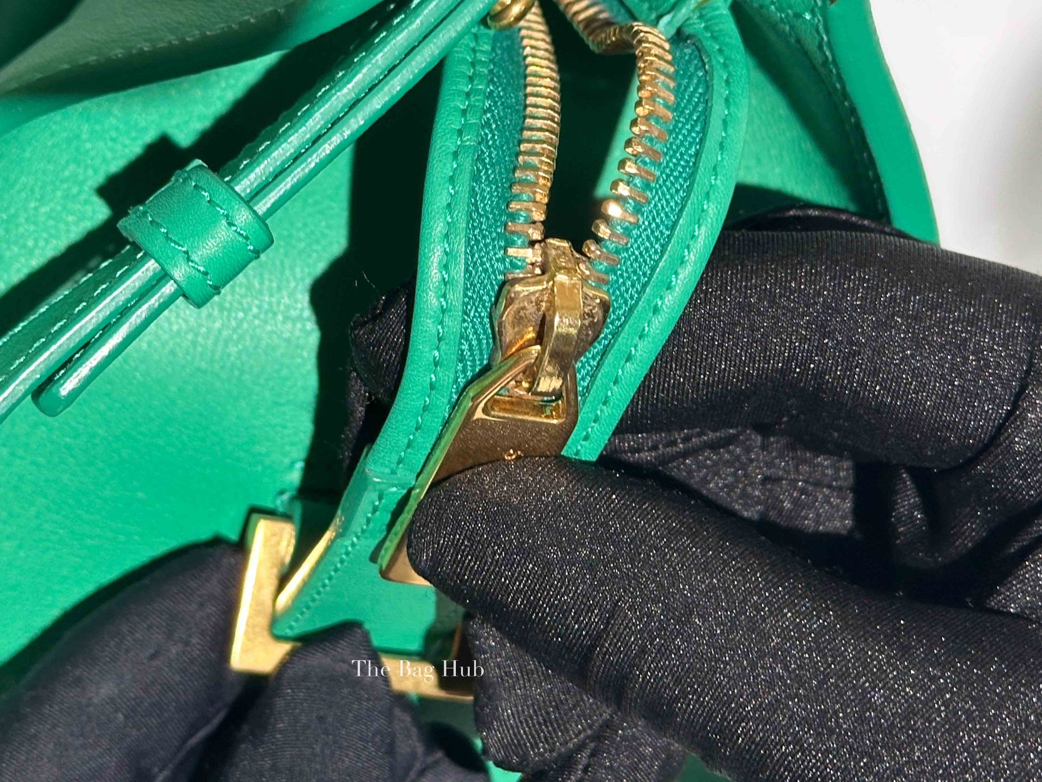 Saint Laurent Green Calfskin Classic Cabas Chyc Small Bag