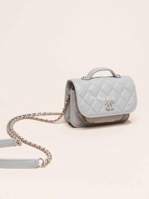 Chanel Gray Caviar Quilted Mini Business Affinity Flap Bag