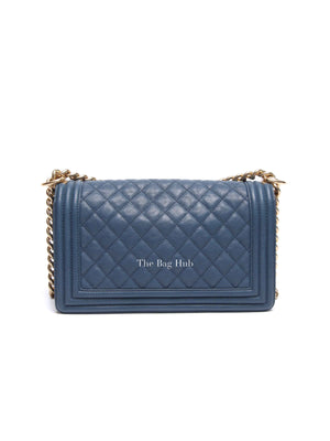 Chanel Blue Caviar Old Medium Le Boy Shoulder Bag GHW