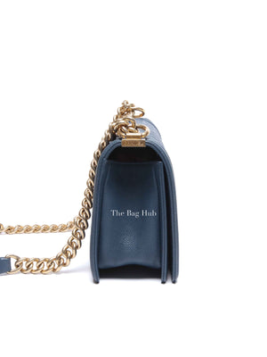 Chanel Blue Caviar Old Medium Le Boy Shoulder Bag GHW